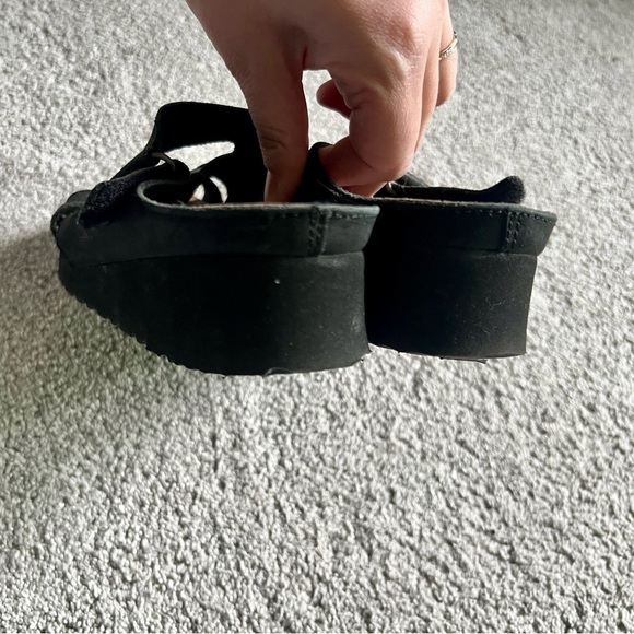 Spring Step Sandals Size 41 Flexus Karl Wedge Black Strappy - Picture 2 of 5